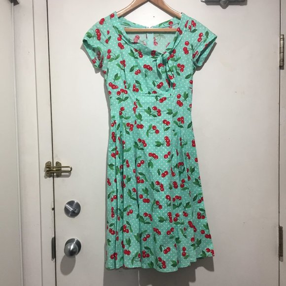 VINTAGE HEART of  HAUTE MIDI PRINTED  DRESSES SIZE S - Picture 4 of 8